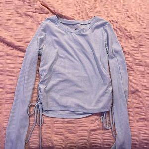 light blue long sleeve with ties